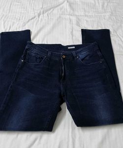 Spykar Men Dark Blue Slim Fit Narrow Length Jeans