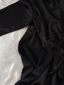 Zara Satin Black Wrap Mini Dress