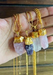 Raw Crystal Necklaces - Gold Plated