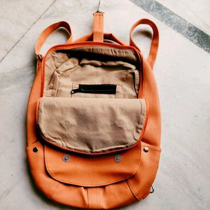 🆕 Orange Textured Backpack 🎒