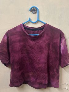 Purple Tie-Dye Crop Tee