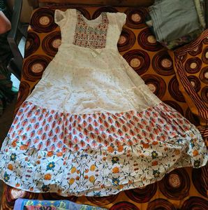 White Beautiful Partywear Ethnic Gown