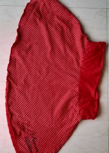 Red polka dots cotton skirt 10-11 yrs