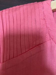 Women’s Coral Pink Pintuck Kurta (18)xxxl