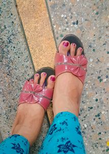 Bow Wedges/ Slip On Heel Sandals