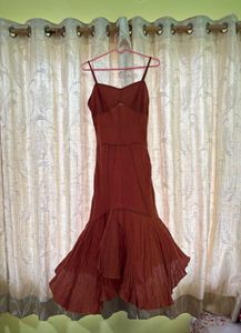 Terracotta Layered Hem Cami Dress