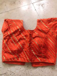 Orange & Gold Striped Blouse