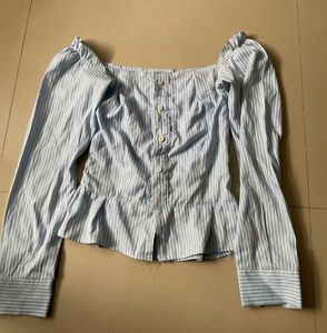 Striped Peplum Blouse