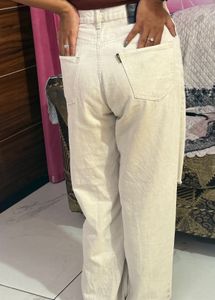 Beige Straight Fit Jeans