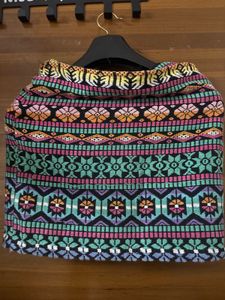 Patterned Mini Skirt