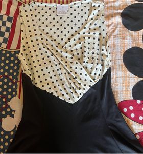 KOREAN POLKA DOT BLACK DRESS