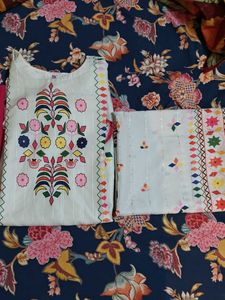 Festive Embroidered White Kurta Set