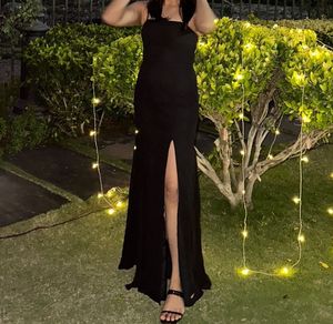 Black Formal Dress with Thigh Slit