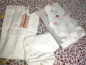 White Chickenkari 3 Piece Suit