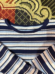 Women Top In Blue Color With Horizontal Line