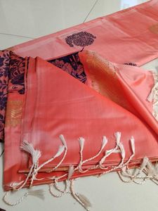 Orange borderless soft silk...