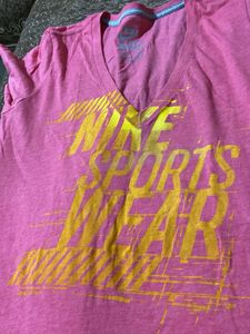 Nike Pink V-Neck Graphic Tee
