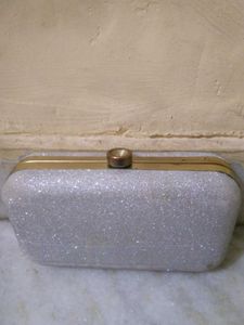 Silver Glitter Clutch