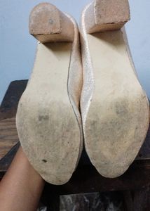 Beautiful Golden Open Toed Heels
