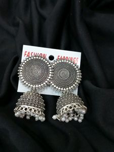 🥰Silver oxidise Jhumka earring for women
