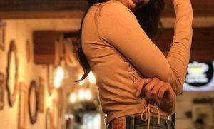 Cute Tan Side Knot Top