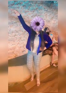 Stylish Blue Velvet Jacket & Pants