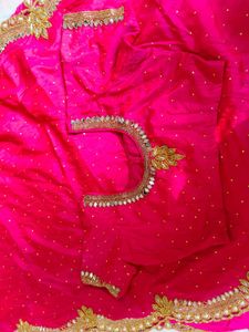 original mirror work heavy saree with blouse