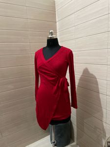 Pintresty red wrap up dress
