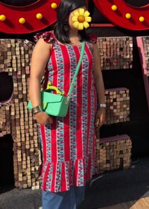 Red Floral Print Kurti