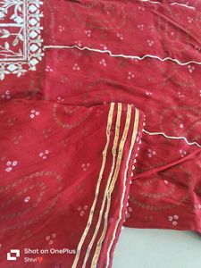 Red Embroidered Kurti Dress