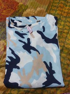 Camo Print Ruffle Top
