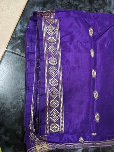 Violet Vintage Saree With Stiched Blouse