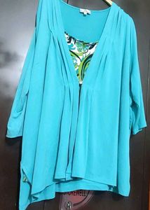 Cyan Color Top For Healthy Girl Or Women 58 Bust