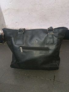 Black Leather Hang Bag