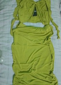 Trendy Green Two-Piece Dress