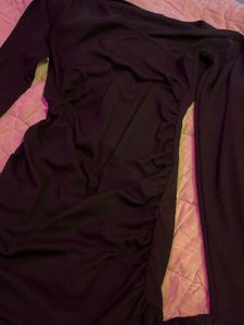 Black Long Sleeve Mini Dress
