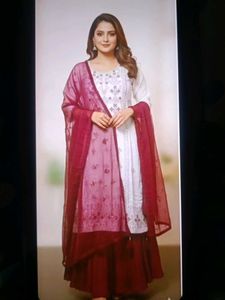 Embroidered White sharara set