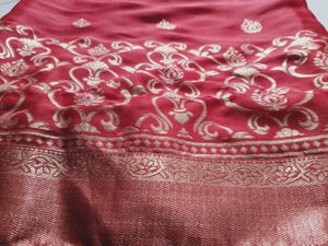 Red Baroque Print Saree