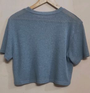 Sheer Blue Crop Top