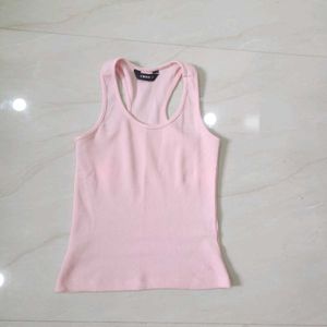 Light Pink Ribbed Racerback Tank Top