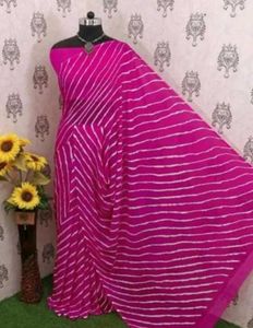 Pink Striped Saree