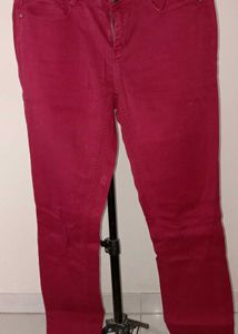 Burgundy Denim Pants