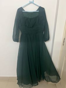 Green Color Long Maxi Dress
