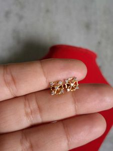 Gold Floral Stud Earrings