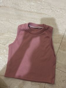 Mauve Ribbed Cropped Tank