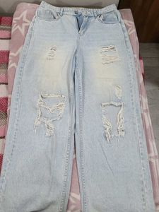 Ripped Wide Leg Jeans