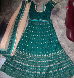 Elegant Green Lehenga Choli with Dupatta