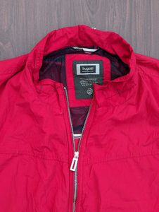 Red Zip-Up Casual Jacket