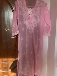 Pink Embroidered Kurta