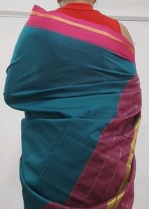 Elegant Teal &amp; Pink Saree